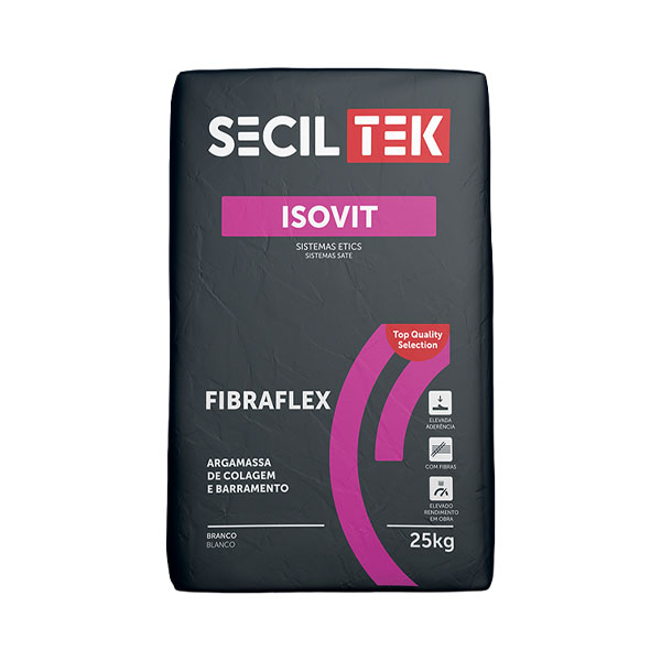 Seciltek Isovit FIBRAFLEX - ETICS vezelversterkte kleefmortel - wit cement - 25kg (60)