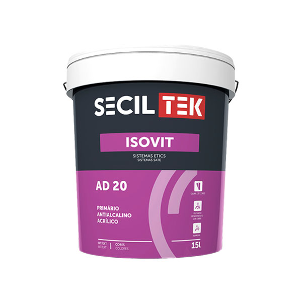 Seciltek Isovit AD 20 - REV Apprêt/apprêt pour enduit texturé/crépi - BLANC - 15 litres (33)