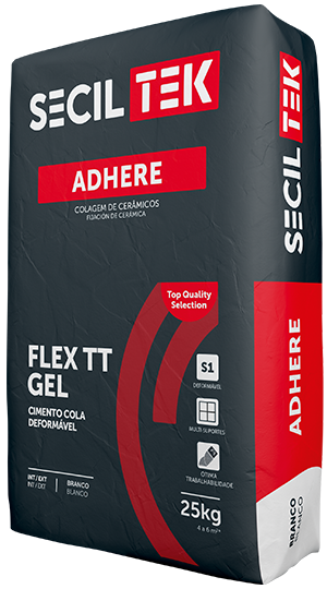 Seciltek ADHERE FLEX TT GEL - Ciment-colle gel moulable C2 TE S1 - blanc - 25kg (60)