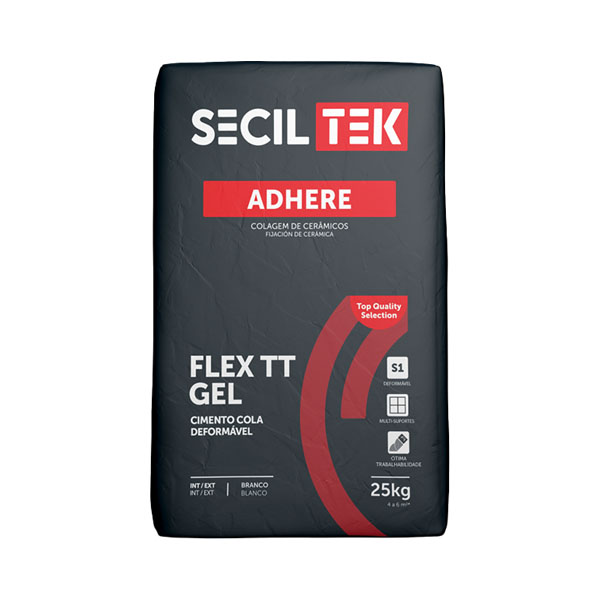 Seciltek ADHERE FLEX TT GEL - Ciment-colle gel moulable C2 TE S1 - blanc - 25kg (60)