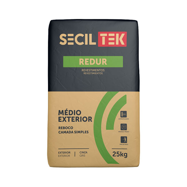 Seciltek REDUR MEDIO EXTERIOR - Enduit de base et de finition hydrofuge pour intérieur et extérieur - gris - 25kg (60)