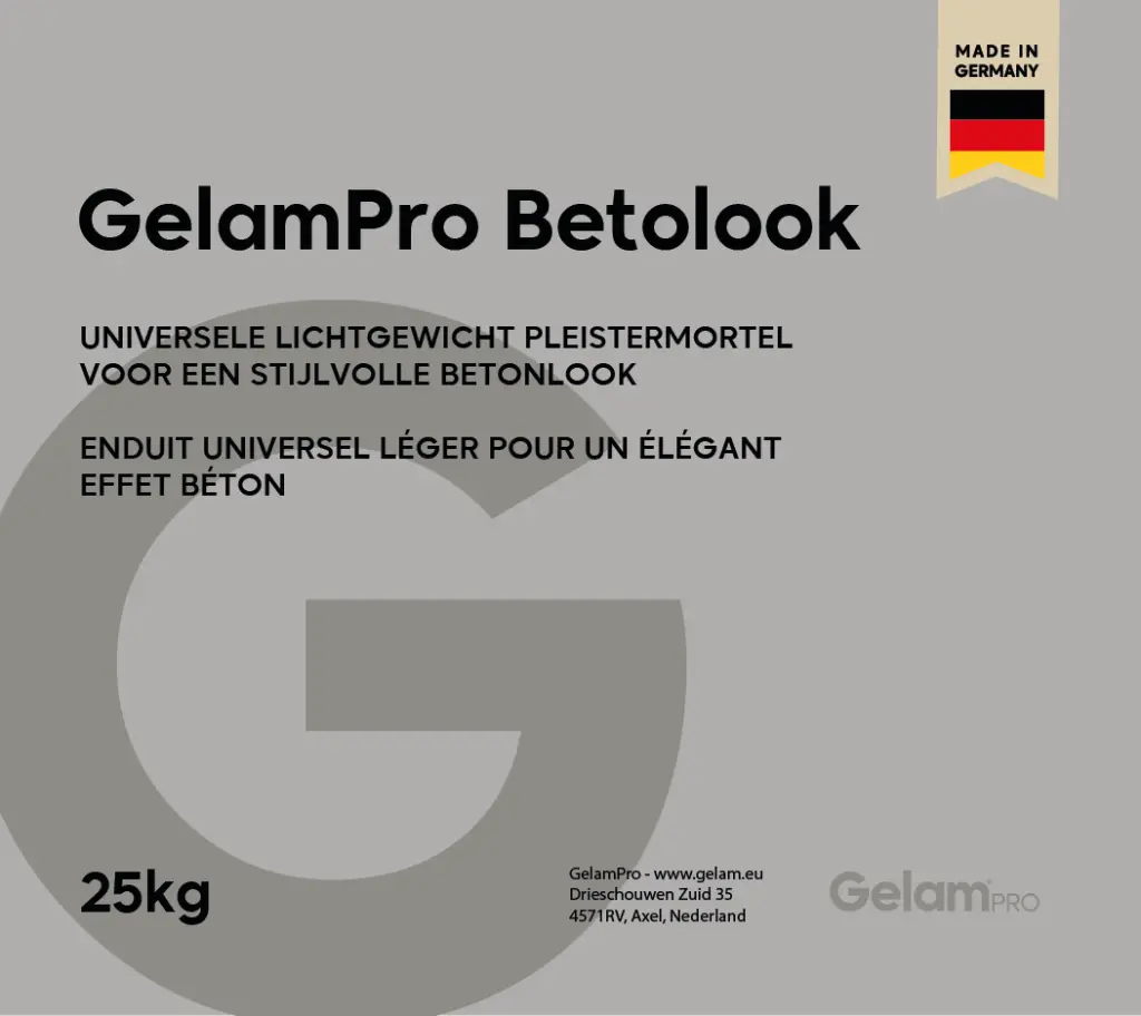 GelamPro Betolook – Enduit universel léger pour un élégant effet béton - Ciment blanc - 25 kg