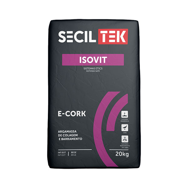 Seciltek Isovit E-CORK - ETICS kleefmortel met kurk - grof - 20kg (60)