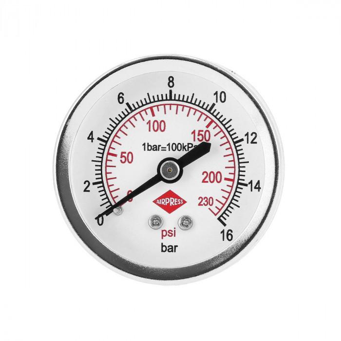 Airpress - Manometer 1/4" 16 bar - achteraansluiting