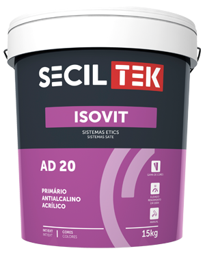 Seciltek Isovit AD 20 - REV Apprêt/apprêt pour enduit texturé/crépi - BLANC - 15 litres (33)