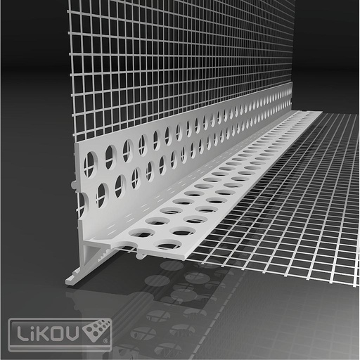 [LTDU] Druiprand-hoekprofiel met net - PVC - 62,5m [25x2,5m]