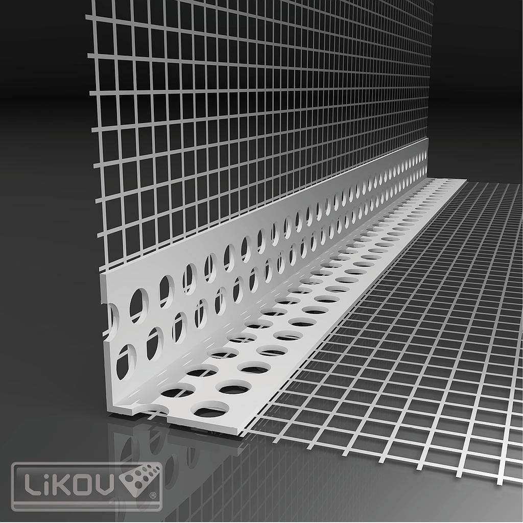 [LK PVC] Hoekprofiel met net - PVC - 80mm x 120mm - 125m [50x2,5m]