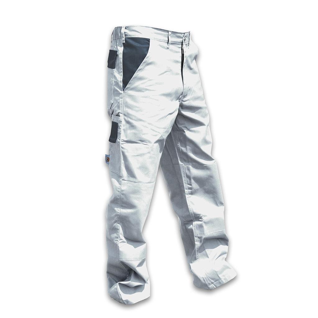 Pantalon de travail Pro avec poches - blanc/gris | www.biomat.eu